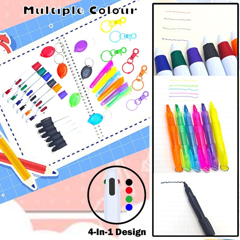 Daemson Nurse Pen Set, Badge Reel Pen Include Highlighter, Permanent Marker, LED Keychain Flashlight, Ballpoint Pen, and Nursing Keychain Clip (Black) - Image 5